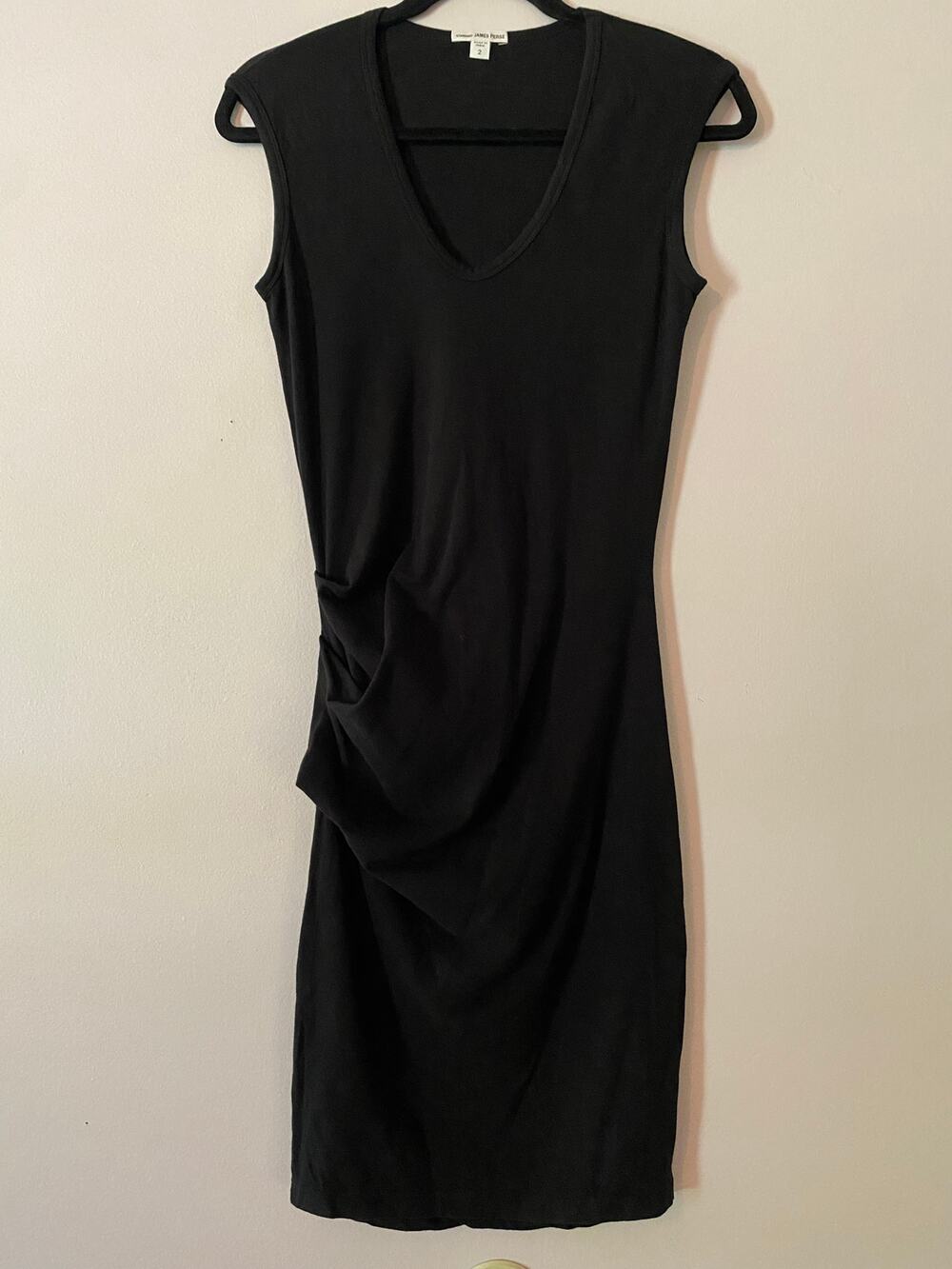 Standard James Perse Black Side Ruffle Sleeveless Mini Dress Women's 2 / Medium